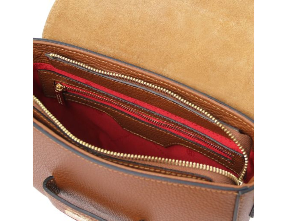Чорна брендова жіноча сумочка через плече Tuscany TL Bag TL142249 COGNAC - Фотографія № 6