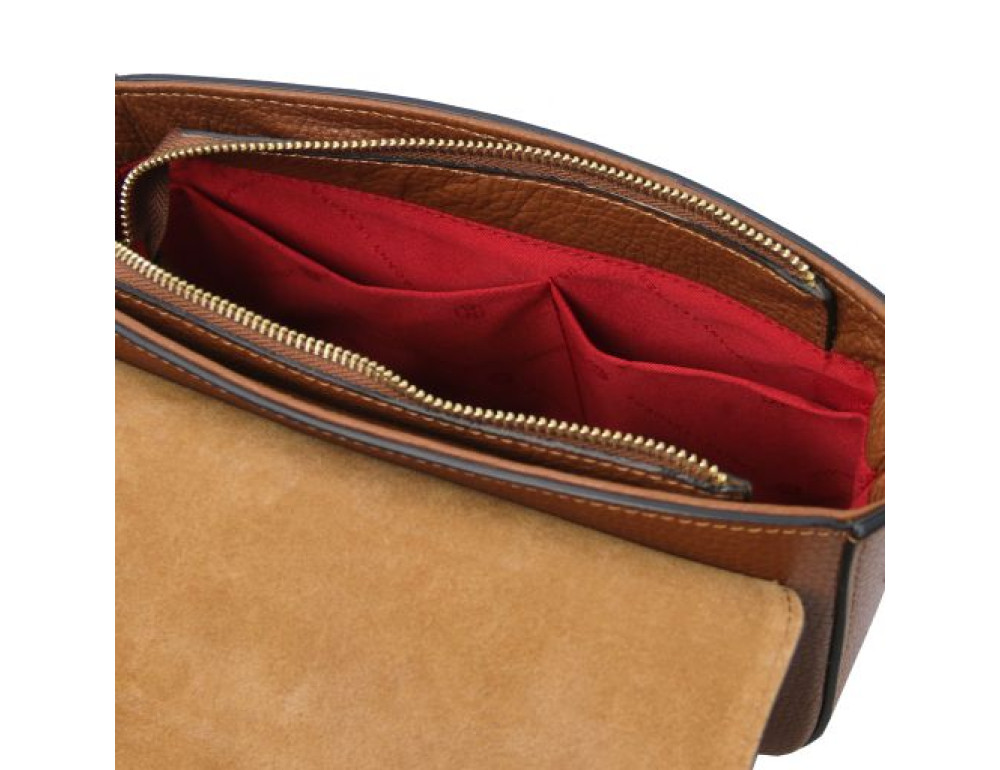Чорна брендова жіноча сумочка через плече Tuscany TL Bag TL142249 COGNAC - Фотографія № 7