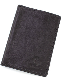 Чёрная кожаная обложка для паспорта Grande Pelle 252610