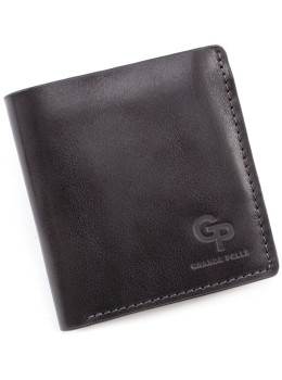 Чёрный кожаный портмоне из гладкой кожи Grande Pelle 537610