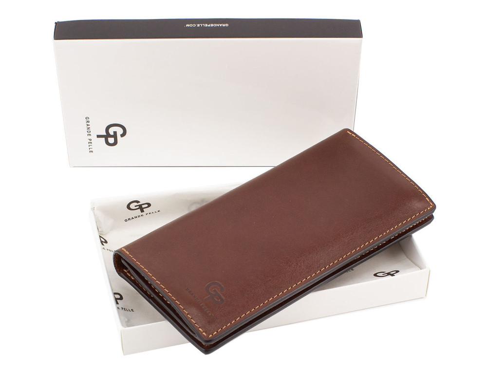 Коричневий портмоне з гладкої шкіри Grande Pelle 512623 - Фотографія № 5
