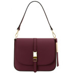 Маленькая бордовая кожаная сумочка через плечо Tuscany Leather TL141598 BORDEAUX - Фото № 100