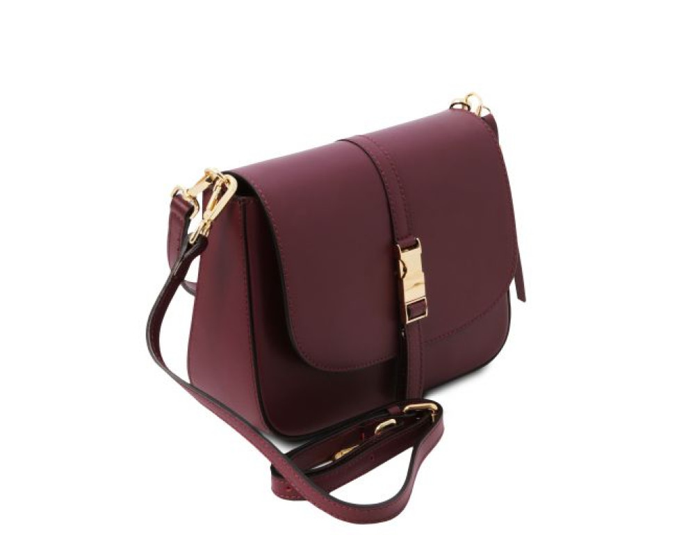 Маленькая бордовая кожаная сумочка через плечо Tuscany Leather TL141598 BORDEAUX - Фото № 2