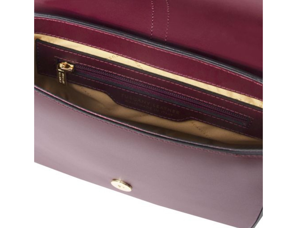 Маленькая бордовая кожаная сумочка через плечо Tuscany Leather TL141598 BORDEAUX - Фото № 4
