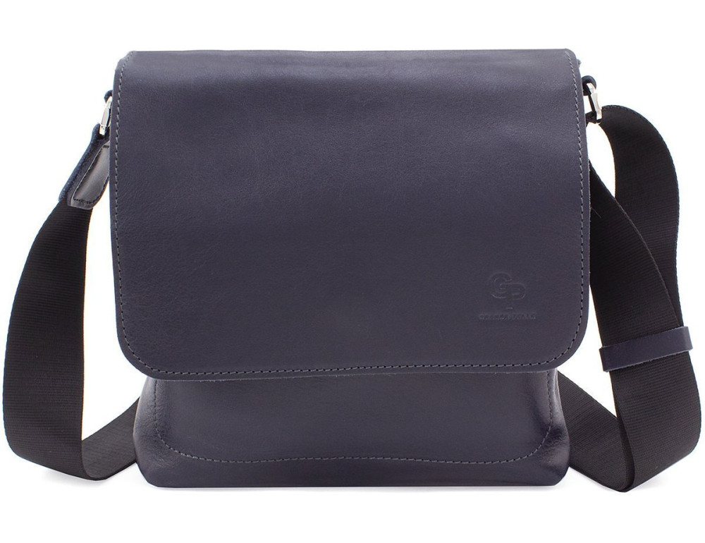 Стильна сумка середнього розміру Grande Pelle 754670 Navy Blue - Фотографія № 3