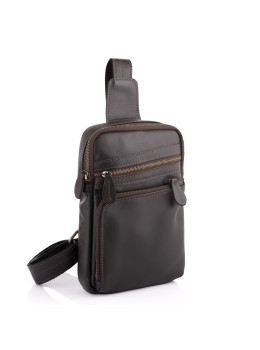 Коричневая кожаная сумка через плечо Newery N6896GC
