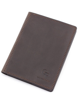 Тёмно-коричневая обложка для паспорта из кожи Grande Pelle 212120