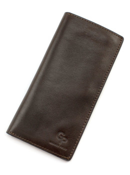 Тёмно-коричневый портмоне из гладкой кожи Grande Pelle 512620