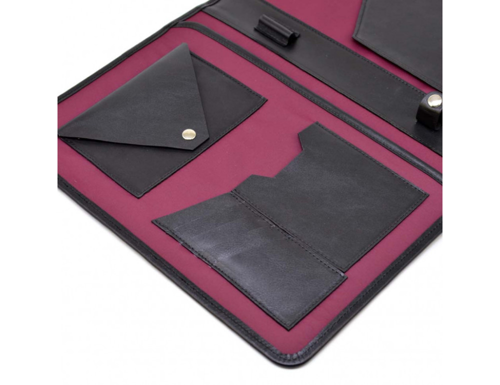 Чёрная кожаная папка А4 TARWA GA-2141-4lx - Фото № 7