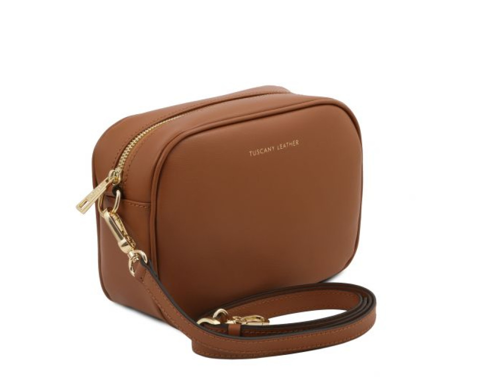 Маленька шкіряна сумочка через плече TL Bag TL142192 COGNAC - Фотографія № 4