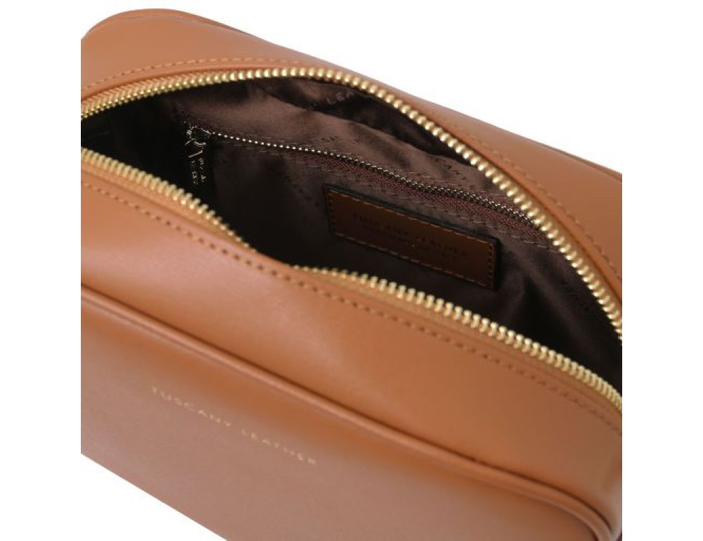 Маленька шкіряна сумочка через плече TL Bag TL142192 COGNAC - Фотографія № 5