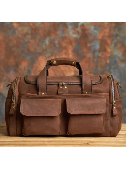Коричневая дорожная сумка из вольей кожи Bexhill Bx012B