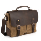 Коричнева сумка портфель з тканини і шкіри TARWA RSw-3960-3md - Фотографія № 100