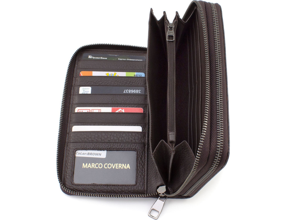 Коричневий чоловічий клатч зі шкіри під рептилію Marco Coverna 086-5902C Brown - Фотографія № 6