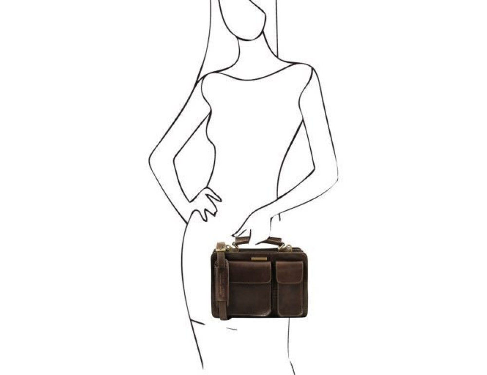 Шкіряна сумка портфель Tuscany Leather TL141270 Dark Brown - Фотографія № 2