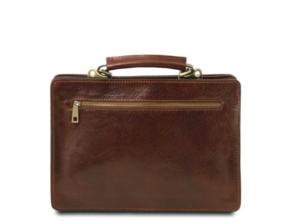 Шкіряна сумка портфель Tuscany Leather TL141270 Dark Brown - Фотографія № 4