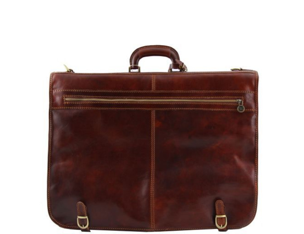 Шкіряний дорожній портплед Tuscany Leather TAHITI TL3030 Dark Brown - Фотографія № 3