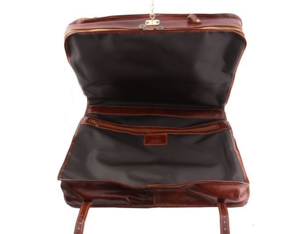 Шкіряний дорожній портплед Tuscany Leather TAHITI TL3030 Dark Brown - Фотографія № 5