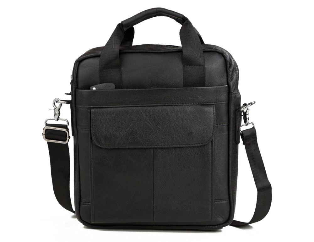 Чоловіча барсетка зі шкіри TIDING BAG M38-8861A чорна - Фотографія № 4
