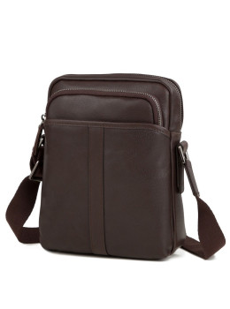 Шкіряна сумка через плече TIDING BAG M47-21109-1C коричнева
