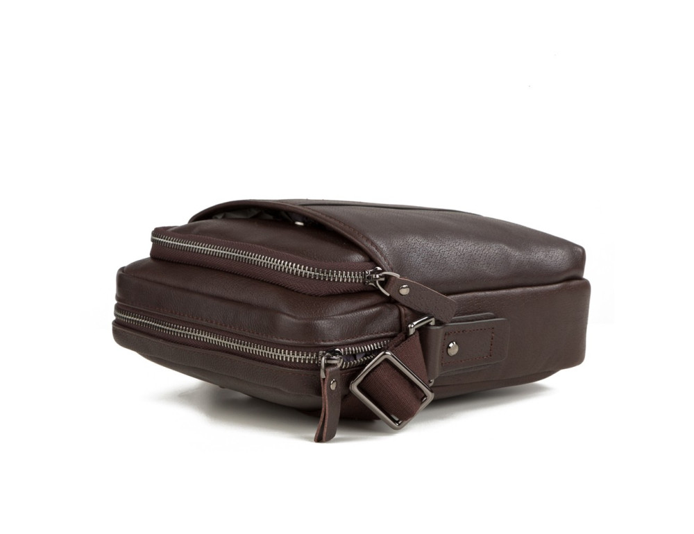 Шкіряна сумка через плече TIDING BAG M47-21109-1C коричнева - Фотографія № 3