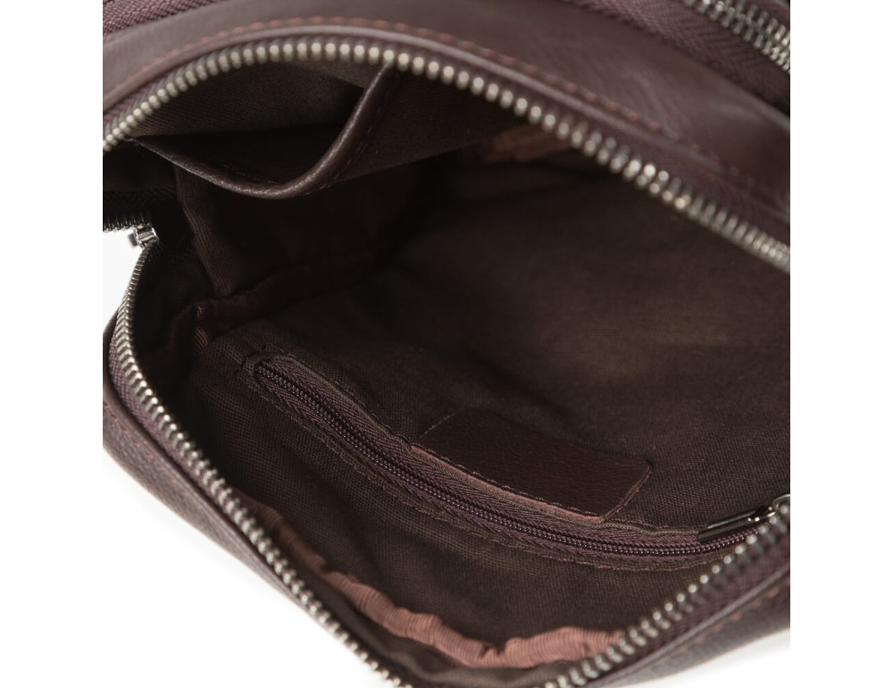 Шкіряна сумка через плече TIDING BAG M47-21109-1C коричнева - Фотографія № 6