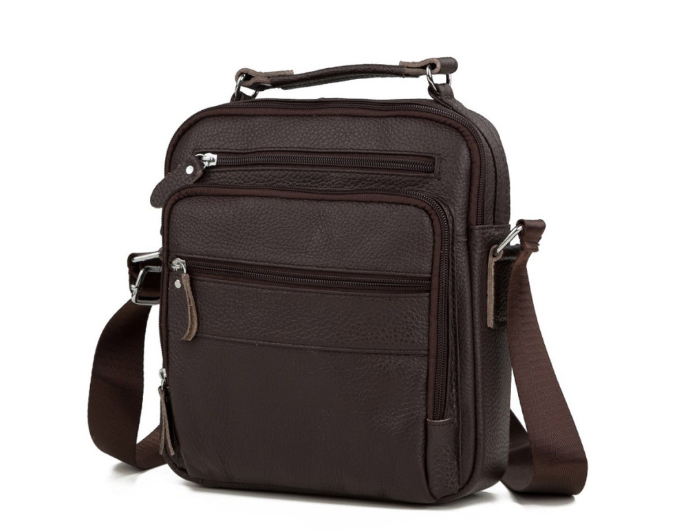 Мужская барсетка из кожи TIDING BAG M38-5112C коричневый - Фото № 1