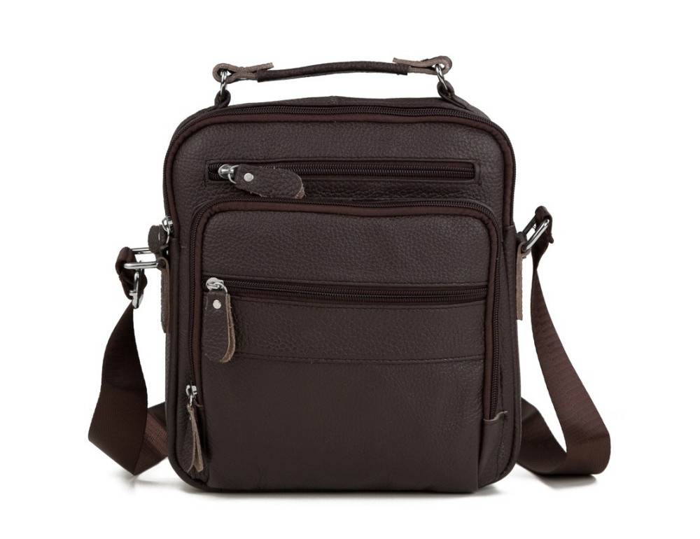 Мужская барсетка из кожи TIDING BAG M38-5112C коричневый - Фото № 6