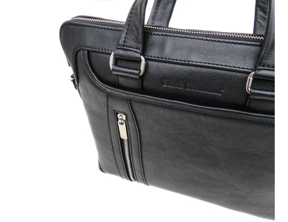 Чоловіча шкіряна сумка під macbook Black Diamond BD37A чорна - Фотографія № 7