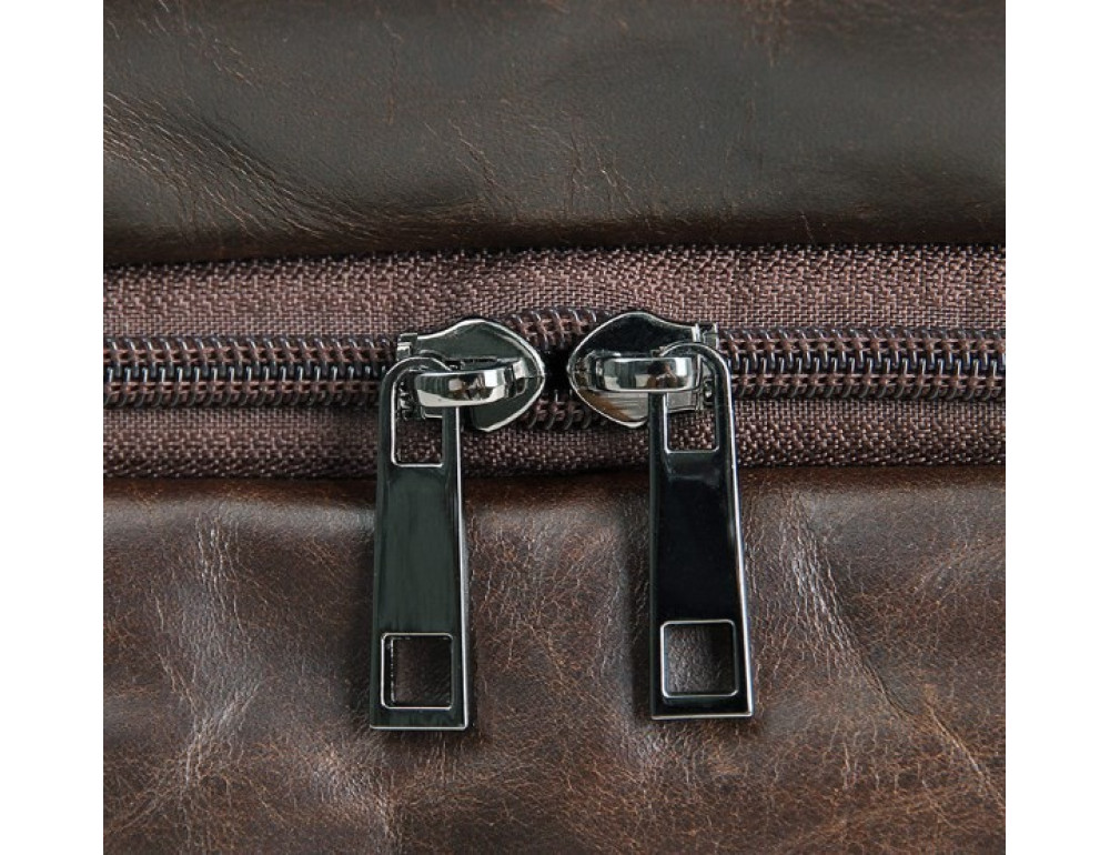 Шкіряна сумка  TIDING BAG 7093C темно-коричнева - Фотографія № 7