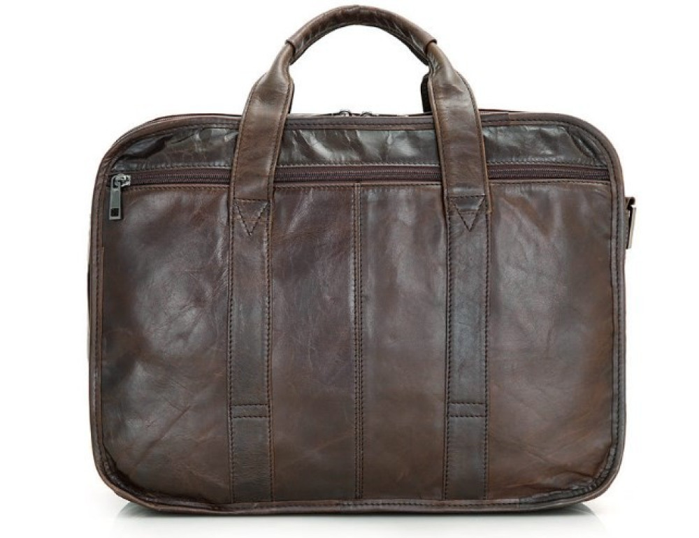 Шкіряна сумка  TIDING BAG 7093C темно-коричнева - Фотографія № 2
