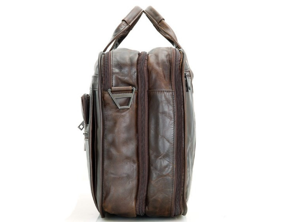 Шкіряна сумка  TIDING BAG 7093C темно-коричнева - Фотографія № 3
