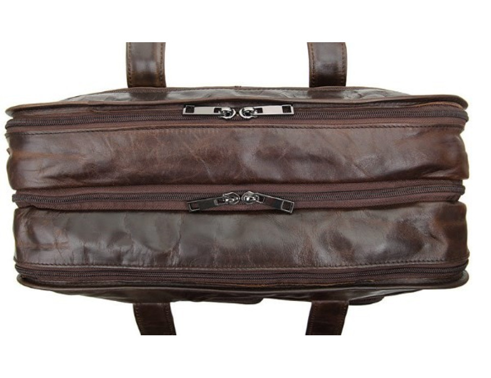 Шкіряна сумка  TIDING BAG 7093C темно-коричнева - Фотографія № 4