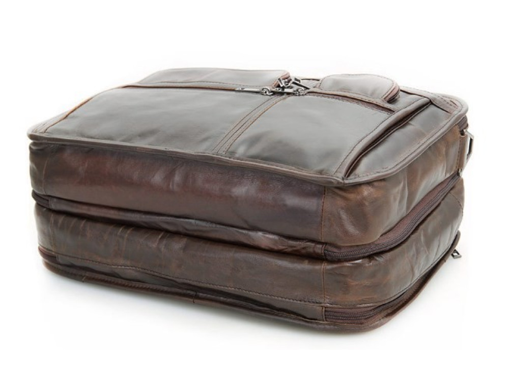 Шкіряна сумка  TIDING BAG 7093C темно-коричнева - Фотографія № 5
