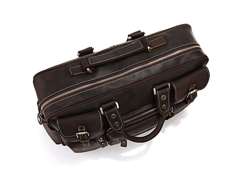 Чоловічий шкіряний портфель Jasper Maine JD7028R темно-коричневий - Фотографія № 7
