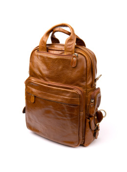 Рыжая кожаная сумка-рюкзак Vintage 20361