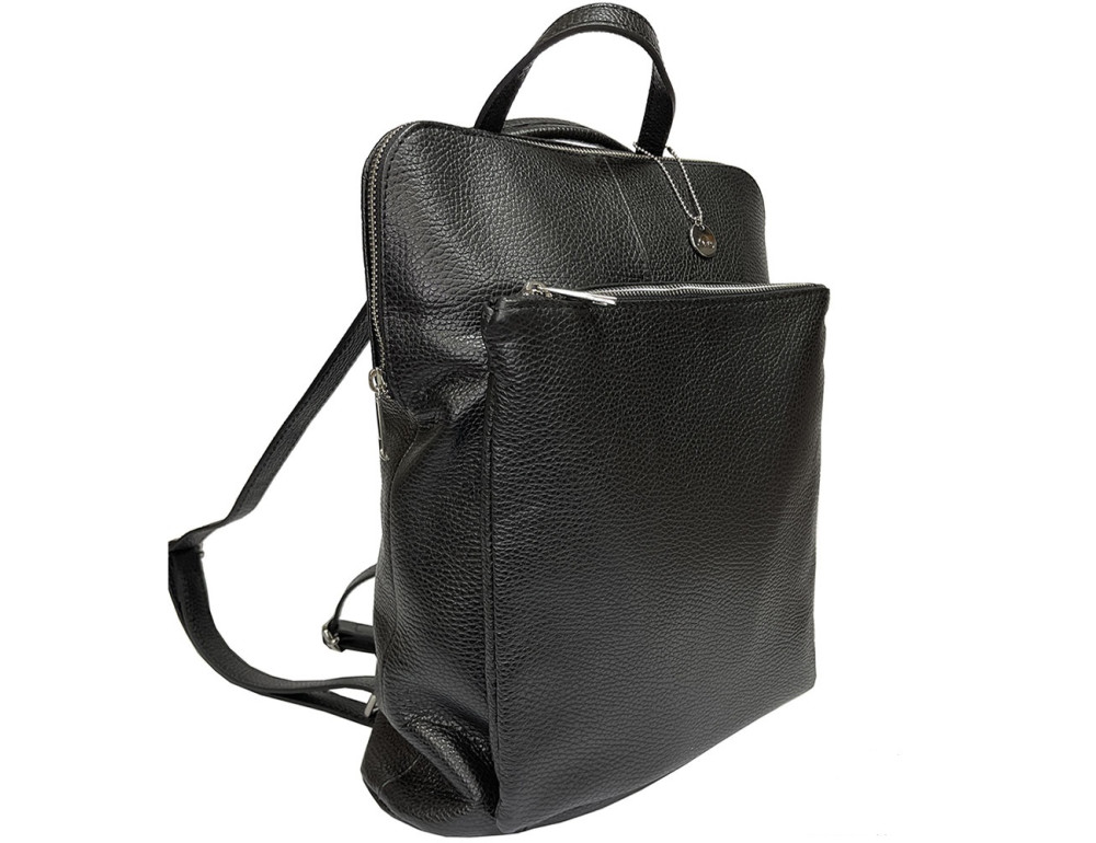 Женская кожаная сумка-рюкзак Tony Perotti Borsa CA04C-21BK nero - Фото № 4