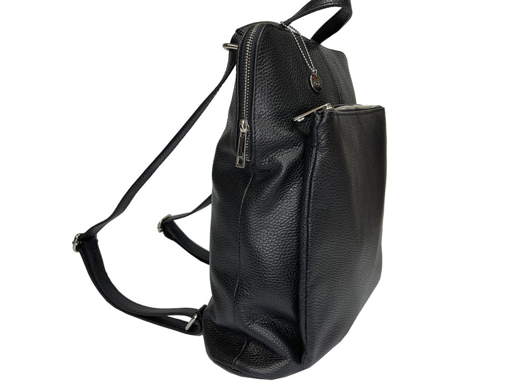 Женская кожаная сумка-рюкзак Tony Perotti Borsa CA04C-21BK nero - Фото № 5