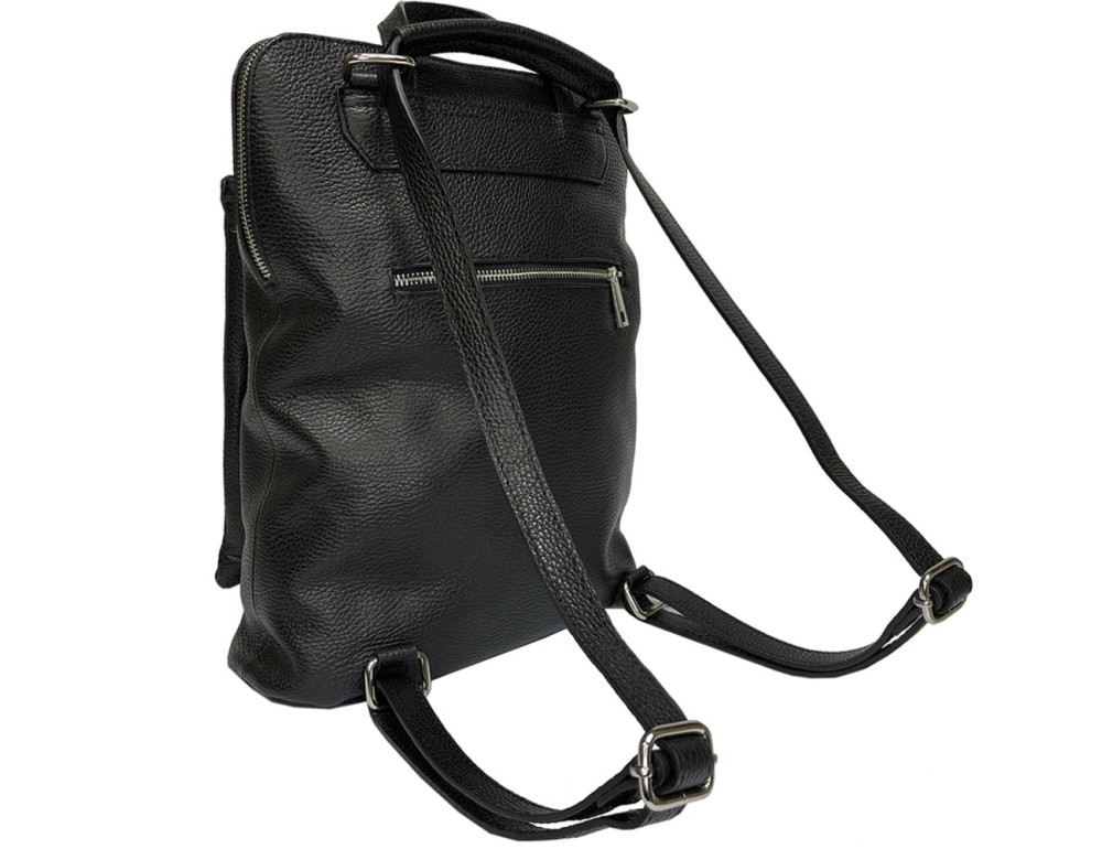 Женская кожаная сумка-рюкзак Tony Perotti Borsa CA04C-21BK nero - Фото № 6