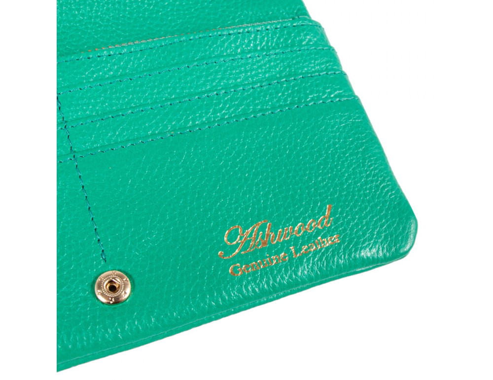 Зелений жіночий гаманець із фактуної шкіри Ashwood J56 GUM-GR - Фотографія № 6