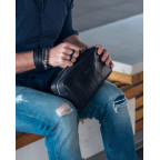 Чорний шкіряний несесер Ashwood Leather M59 Black - Фотографія № 101