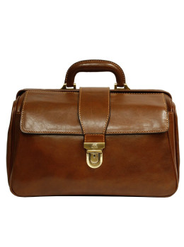 Маленький кожаный саквояж Италия TONY PEROTTI Italico 8051 cognac