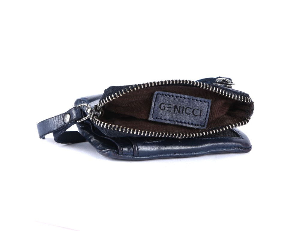 Маленький женский кошелёк из кожи Genicci ARNO-NAVY - Фотографія № 7