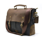Чоловічий портфель із комбенованої шкіри та тканини TARWA RCG-3960-4lx - Фотографія № 100