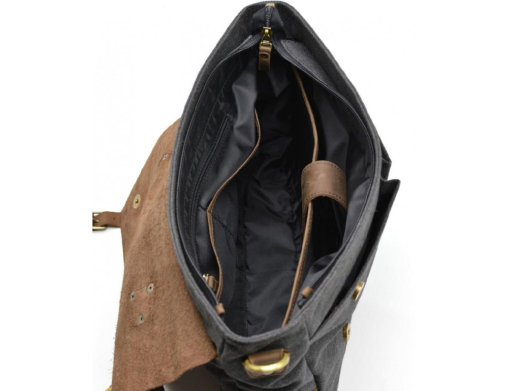 Чоловічий портфель із комбенованої шкіри та тканини TARWA RCG-3960-4lx - Фотографія № 2