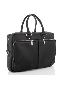 Чорна шкіряна сумка для документів чоловіча Newery N6516KA