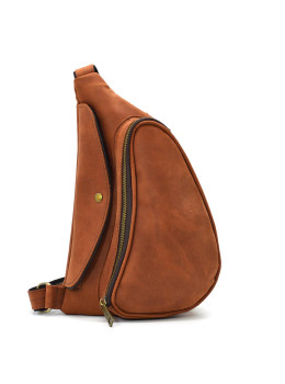 Рыжая кожаная сумка-слинг большого размера TARWA RB-3025-3md