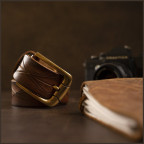 Рудий чоловічий шкіряний пояс Vintage 20070 - Фотографія № 103
