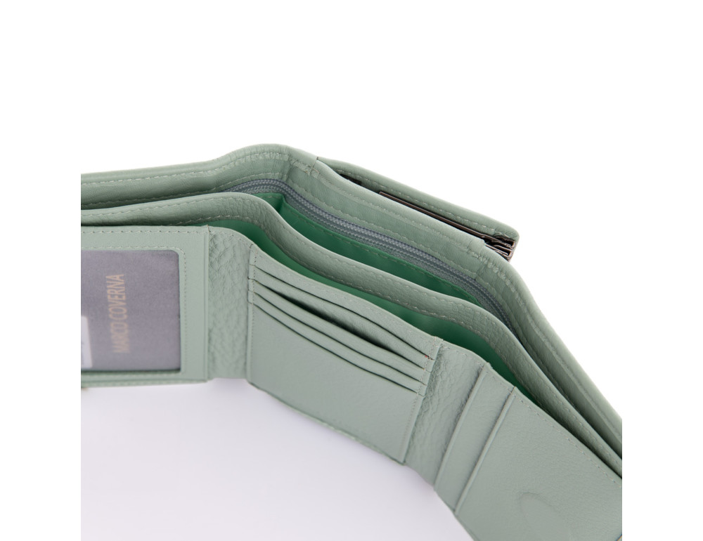 Стильний жіночий гаманець із натуральної шкіри Marco Coverna W003 Light Green - Фотографія № 5