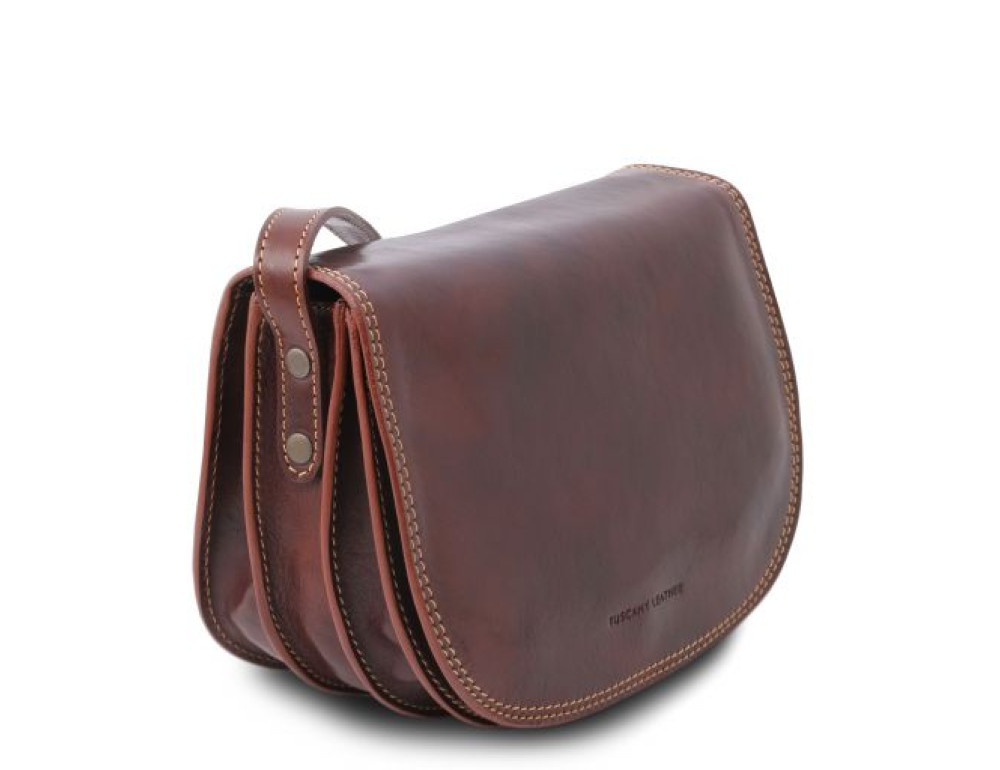 Коричнева шкіряна сумочка через плече Tuscany Leather Isabella TL9031 Brown - Фотографія № 2